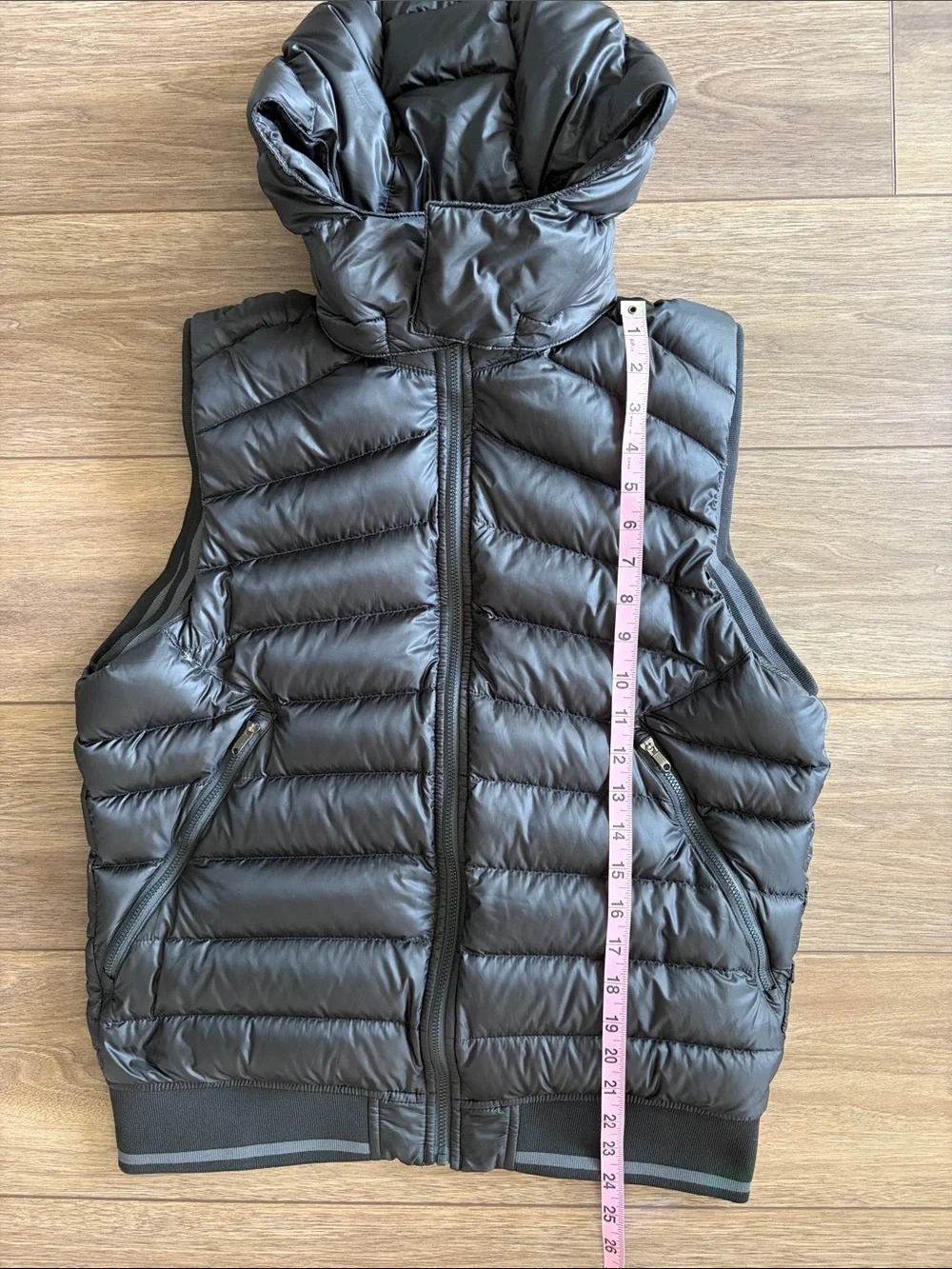 lululemon athletica Black Quilted Hooded Puffer Vest